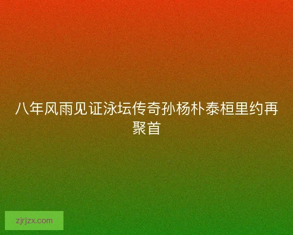 八年风雨见证泳坛传奇孙杨朴泰桓里约再聚首